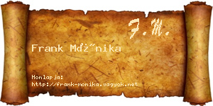 Frank Mónika névjegykártya