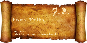 Frank Mónika névjegykártya